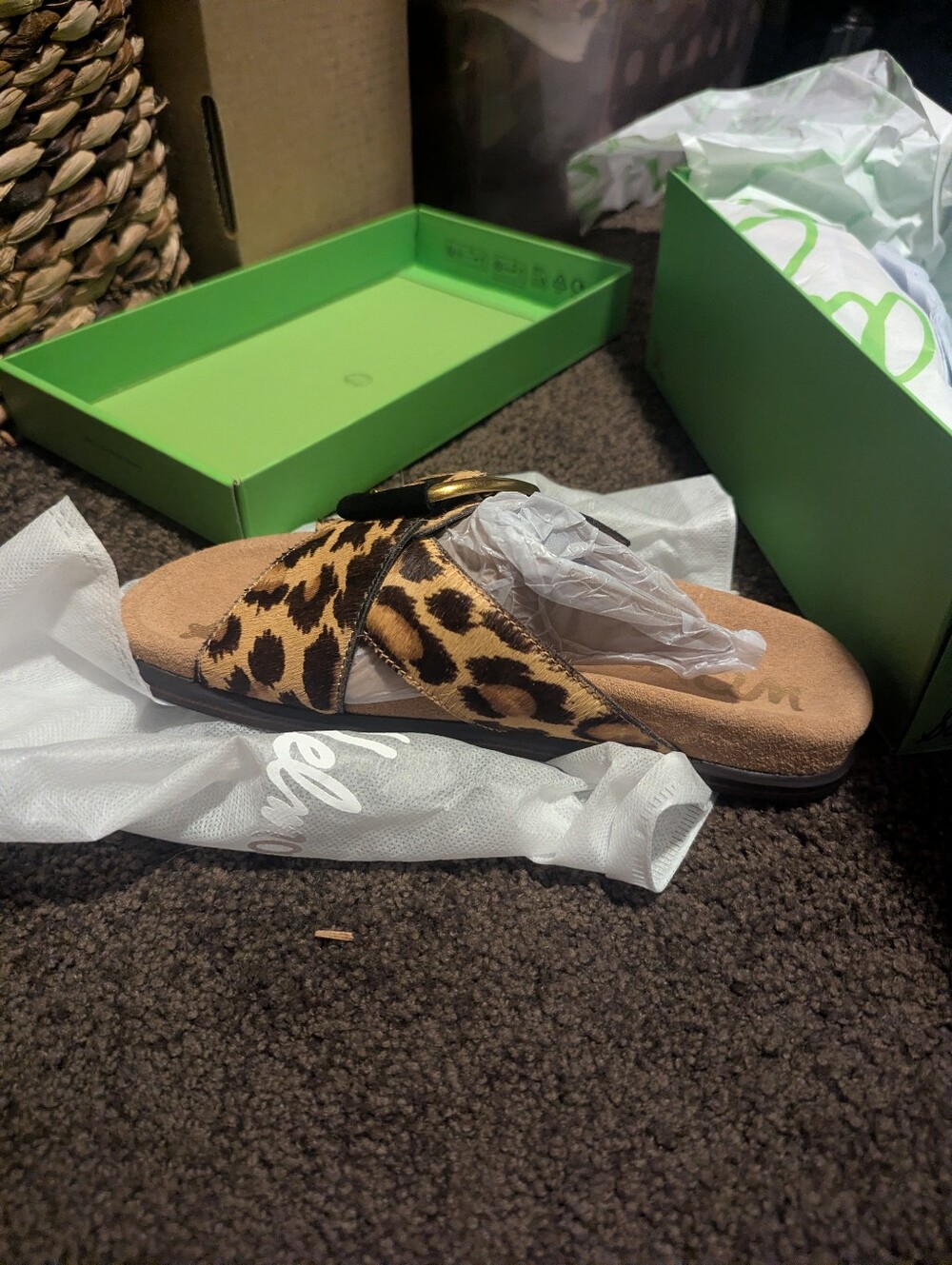 Darla Leopard Print Buckle Slide Sandal - Neutral Tan/Black